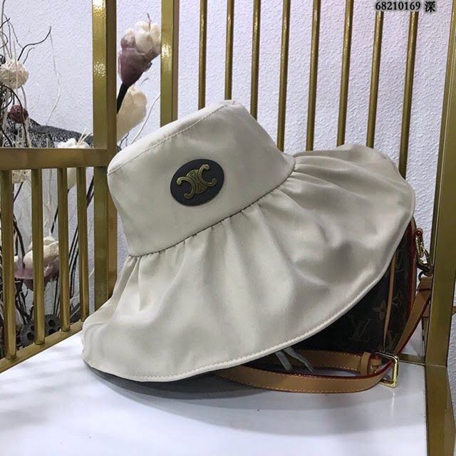 CELINE女士帽子 賽琳褶皺裙邊漁夫帽 CELINE遮陽帽  mm1044