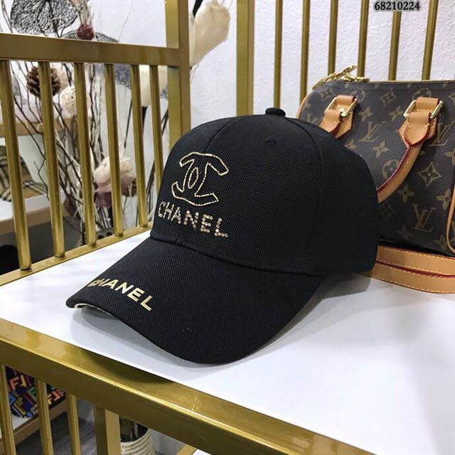 Chanel男女同款帽子 香奈兒貼鑽棒球帽鴨舌帽  mm1108