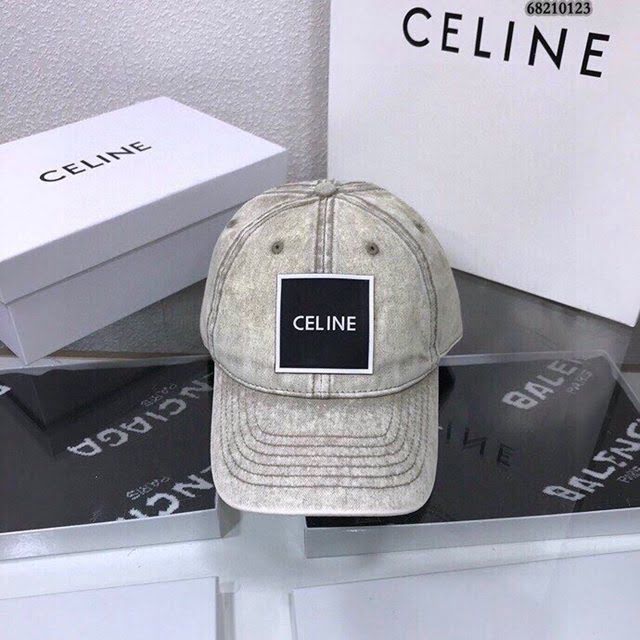 CELINE男女同款帽子 賽琳緊密刺繡洗水做舊遮陽帽棒球帽  mm1121