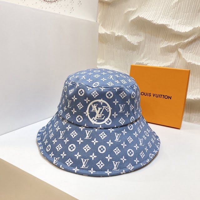 LV男女同款帽子 路易威登2021新款簡約印花漁夫帽遮陽帽  mm1202