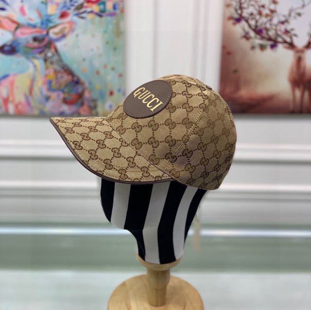 Gucci新品男士帽子 古馳GG印花棒球帽鴨舌帽  mm1374