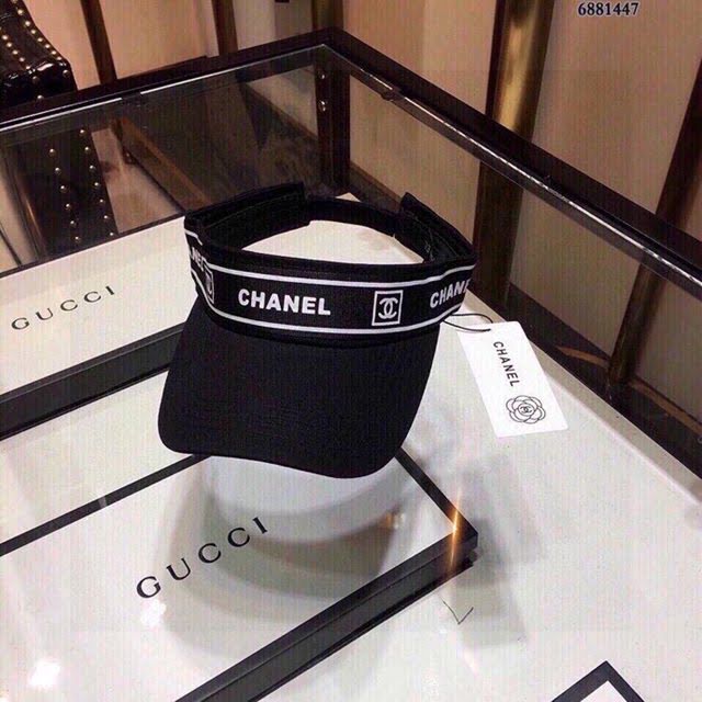 Chanel女士帽子 香奈兒經典黑白空頂帽  mm1400