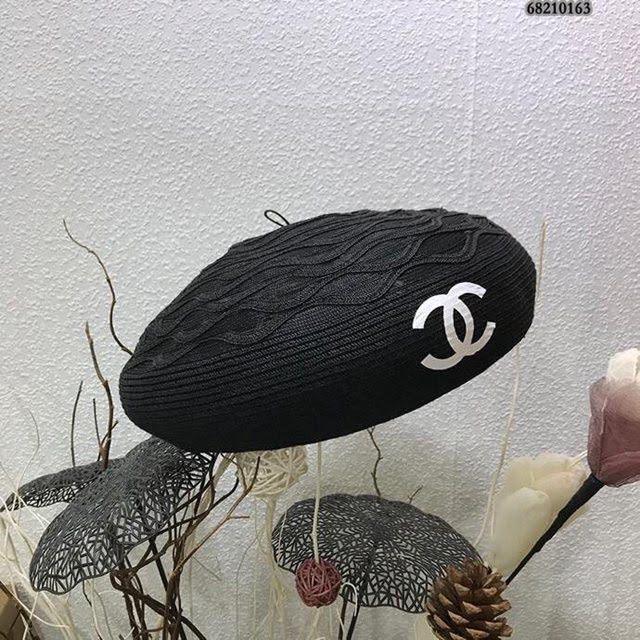 Chanel女士帽子 香奈兒新款波紋設計百搭貝雷帽  mm1408