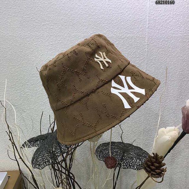NY男女同款帽子 MLB做舊刺繡漁夫帽遮陽帽  mm1448