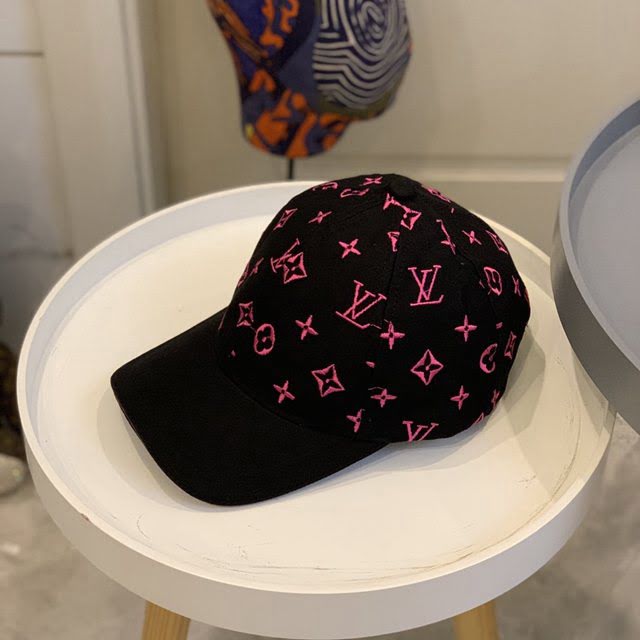 LV男女同款帽子 路易威登拼接刺繡款棒球帽  mm1655