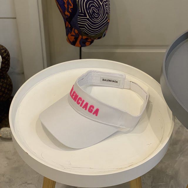Balenciaga新品女士帽子 巴黎世家新款彩色純棉立體logo空頂帽遮陽帽  mm1664