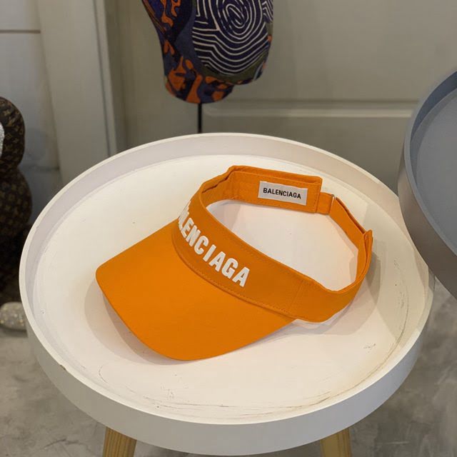 Balenciaga新品女士帽子 巴黎世家新款彩色純棉立體logo空頂帽遮陽帽  mm1666