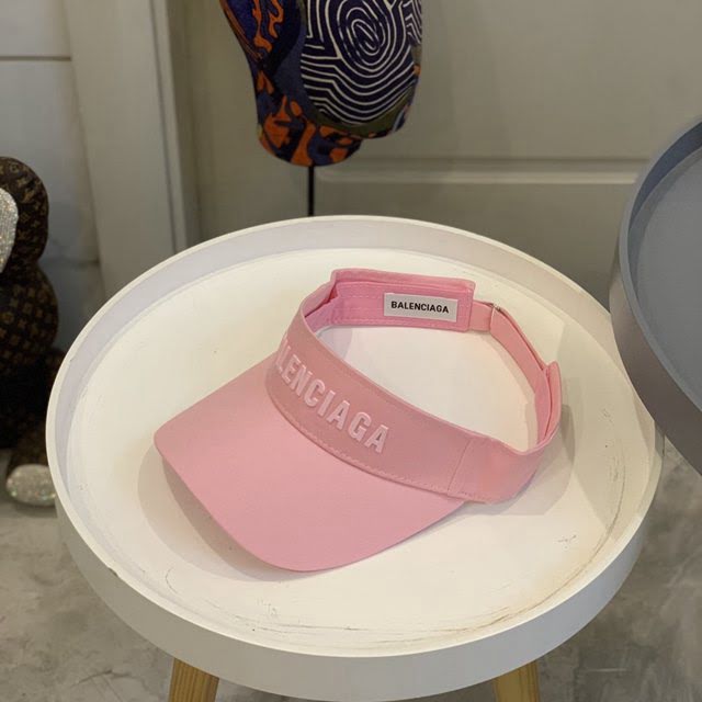 Balenciaga新品女士帽子 巴黎世家新款彩色純棉立體logo空頂帽遮陽帽  mm1667
