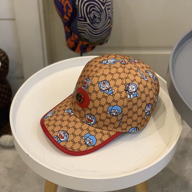 Gucci男女同款帽子 古馳聯名哆啦A夢叮噹貓棒球帽鴨舌帽  mm1670