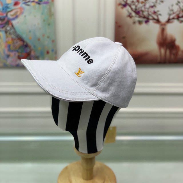 LV聯名supreme帽子 路易威登男女同款經典鴨舌帽棒球帽  mm1737