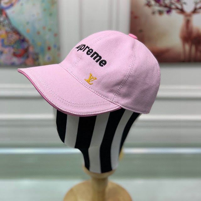 LV聯名supreme帽子 路易威登男女同款經典鴨舌帽棒球帽  mm1738