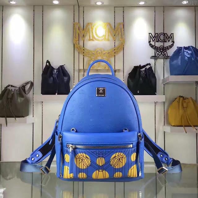 MCM女包 原單 經典款 MCM子母包 前面袋子可拆卸 Cosmo圖案 MCM女雙肩背包  mdmc1017