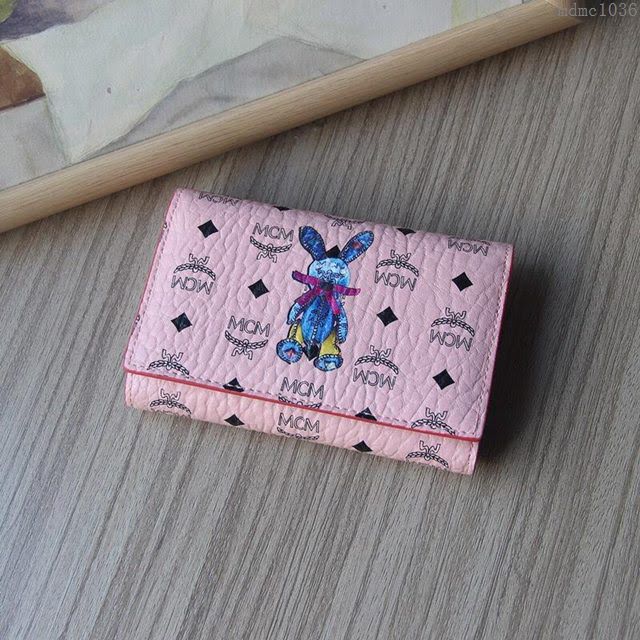 MCM錢包 原單 8011 兔子中款三折錢包 3D絲印 字母組合塗層帆布 MCM女款錢包  mdmc1036