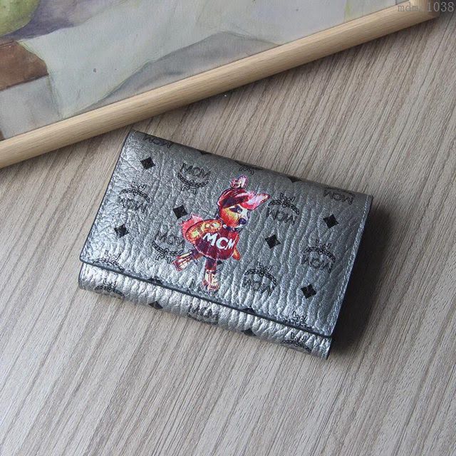 MCM錢包 原單 8011 兔子中款三折錢包 3D絲印 字母組合塗層帆布 MCM女款錢包  mdmc1038