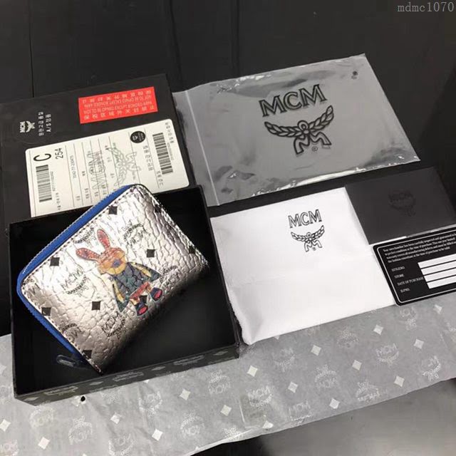 MCM女錢包 原單 8082兔子款 MCM小單拉錢包 單拉隔襠式散錢包 現金袋  mdmc1070
