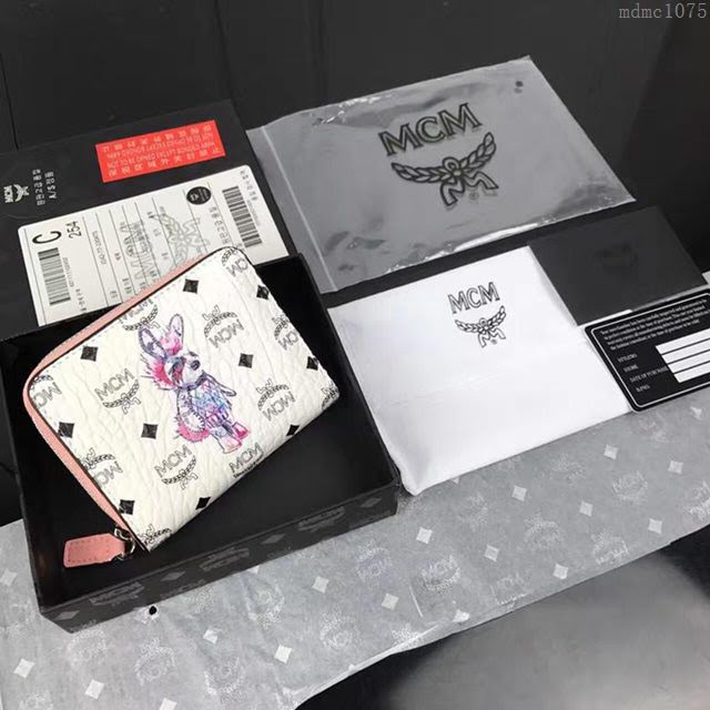 MCM女錢包 原單 8082兔子款 MCM小單拉錢包 單拉隔襠式散錢包 現金袋  mdmc1075