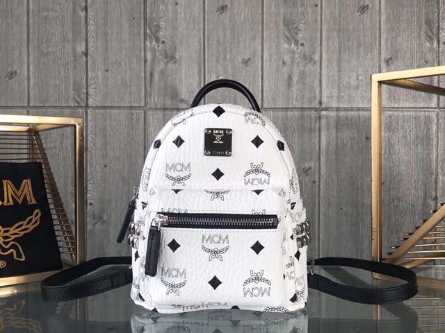 MCM雙肩背包 原單 超mini Stark經典女背包 側邊點綴鉚釘 MCM後背包 時尚迷人單品  mdmc1094