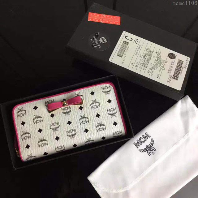 MCM錢包 原單 8074 MCM新款 經典半開拉 MCM蝴蝶結 拉鏈女錢包  mdmc1106