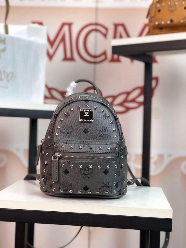 MCM雙肩包 原單 超迷你款 5919 18新款 經典印花小銅柳丁邊雙肩包 純手工定制版 MCM女後背包  mdmc1123