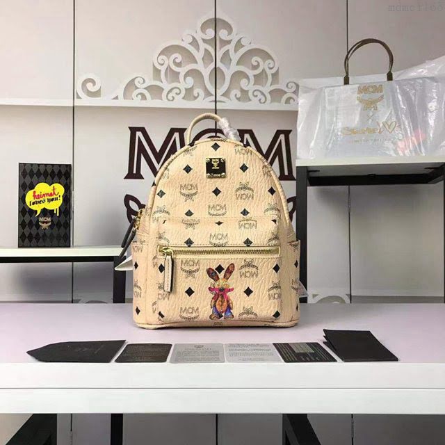 MCM雙肩包 原單 5741 3D絲印兔子簡易設計 ykk拉鏈 迷你款 MCM女背包  mdmc1165