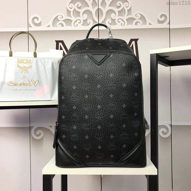 MCM雙肩背包 原單 2118 Duke款雙肩包 經典MCM字母印花塗層帆布 MCM男背包  mdmc1218