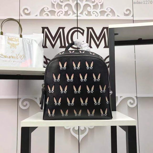MCM雙肩背包 原單 5743 MCM POLKE幻想兔 鉚釘雙肩背包 MCM女包 MCM女背包  mdmc1270