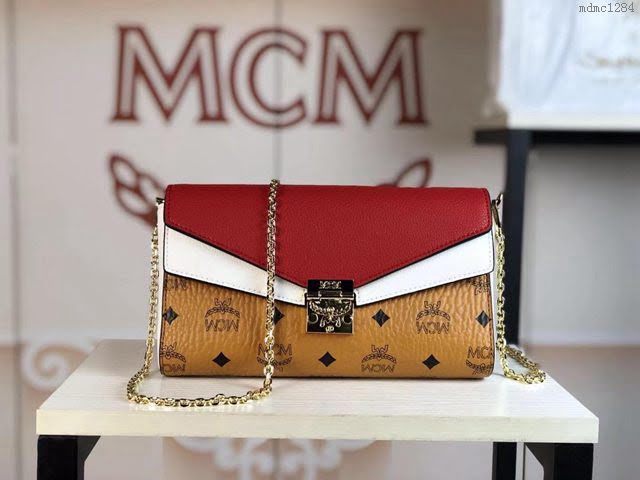 MCM女包 原單 6227 Mille系列斜挎包 MCM經典Visetos圖案 MCM女單肩包 MCM鏈條斜跨包  mdmc1284