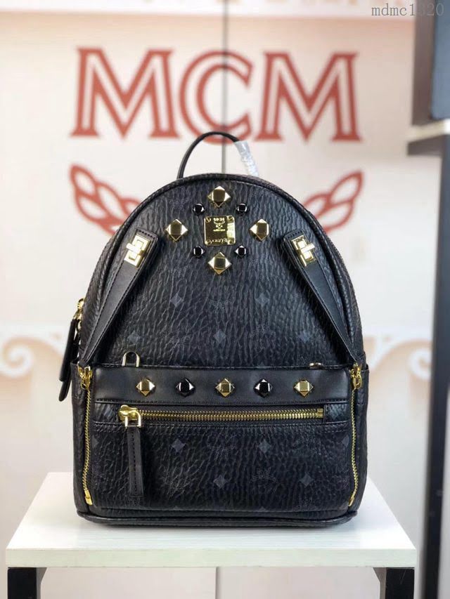 MCM雙肩包 原單 5722 新版子母包 前面袋子可拆卸 搭配長肩帶 兩用款 菱形釘 MCM女背包  mdmc1320
