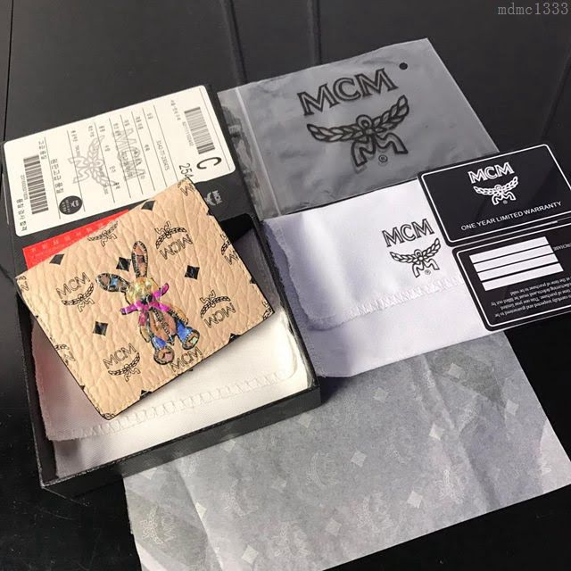 MCM錢包 原單 8014 兔子款兩折錢包 3D絲印圖案 MCM女短錢包 MCM零錢包  mdmc1333