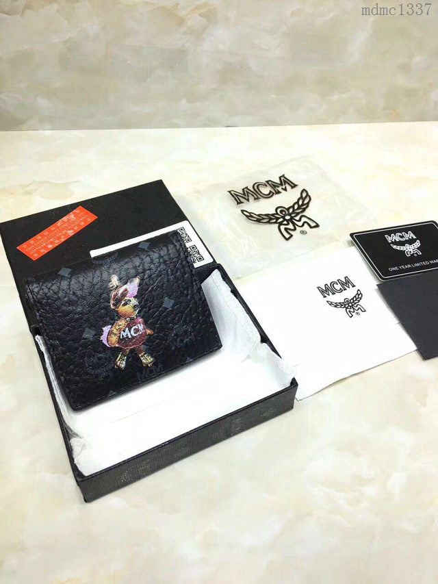 MCM錢包 原單 8014 兔子款兩折錢包 3D絲印圖案 MCM女短錢包 MCM零錢包  mdmc1337