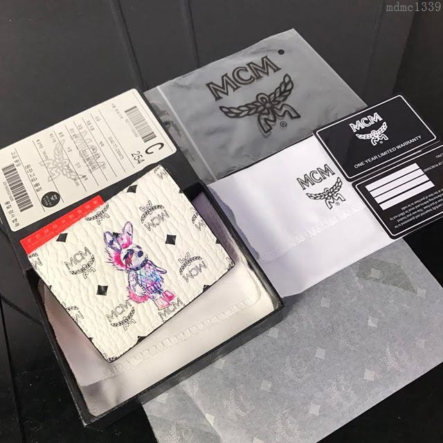 MCM錢包 原單 8014 兔子款兩折錢包 3D絲印圖案 MCM女短錢包 MCM零錢包  mdmc1339