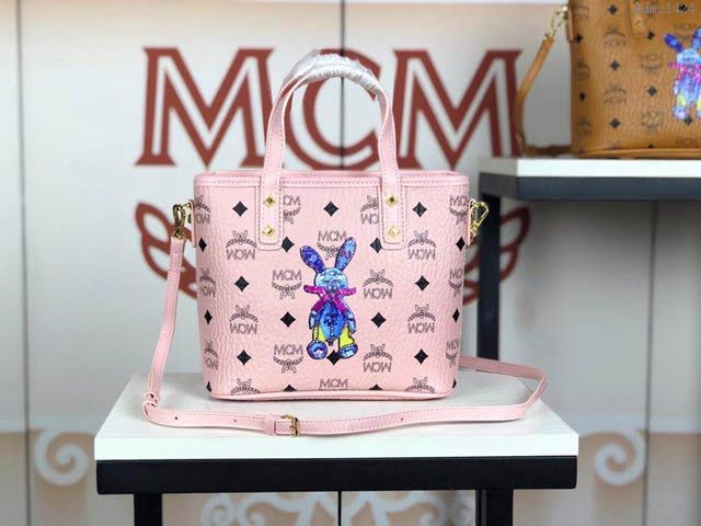 MCM女包 原單 6203 MCM兔子款 新款迷你購物袋 3D絲印兔子 可手拎單肩斜挎  mdmc1424