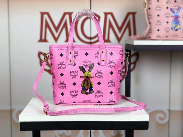 MCM女包 原單 6203 MCM兔子款 新款迷你購物袋 3D絲印兔子 可手拎單肩斜挎  mdmc1425