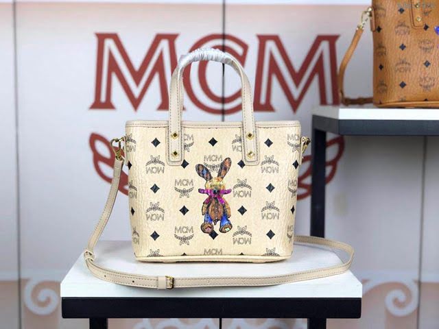 MCM女包 原單 6203 MCM兔子款 新款迷你購物袋 3D絲印兔子 可手拎單肩斜挎  mdmc1426