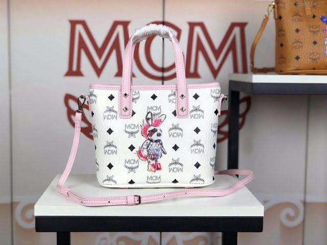 MCM女包 原單 6203 MCM兔子款 新款迷你購物袋 3D絲印兔子 可手拎單肩斜挎  mdmc1427