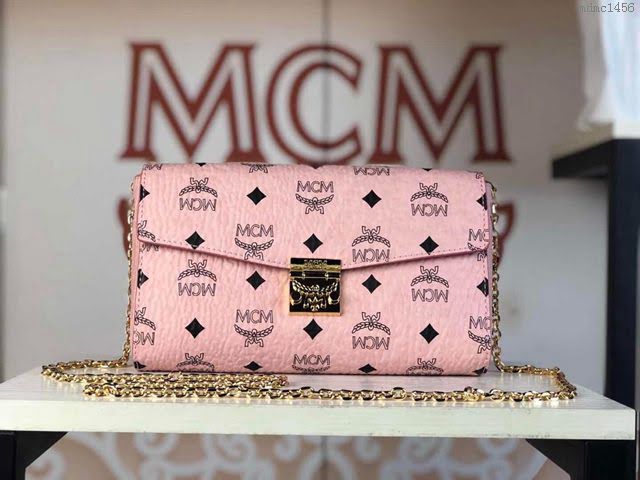 MCM女包 原單 6226中號 Patricia鏈條包 復古印花 信封式手拿包 MCM鏈條斜挎包  mdmc1456