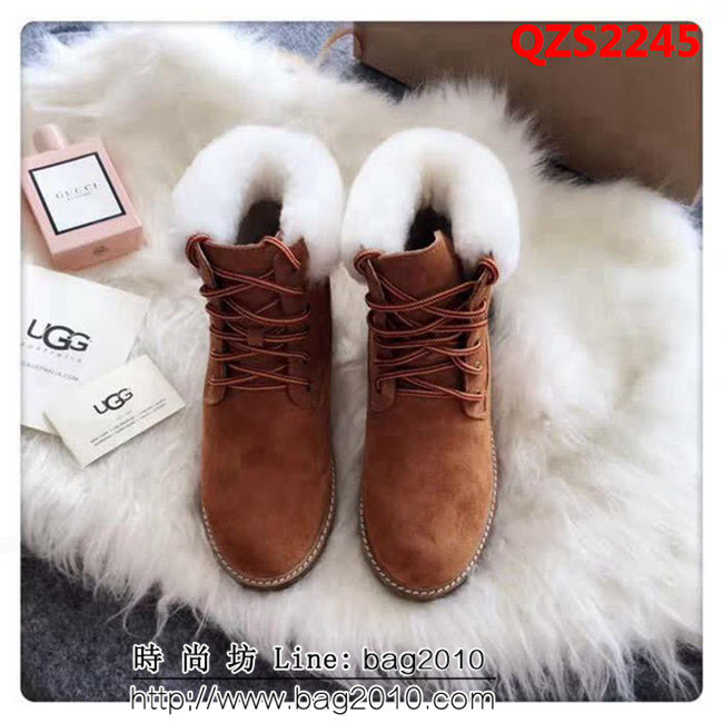 UGG 2018爆款 牛磨砂皮 栗色 時尚保暖 馬丁靴 QZS2245