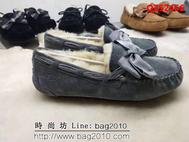 UGG 9023 新款毛毛 刺繡版 蝴蝶結 豆豆鞋 QZS2456