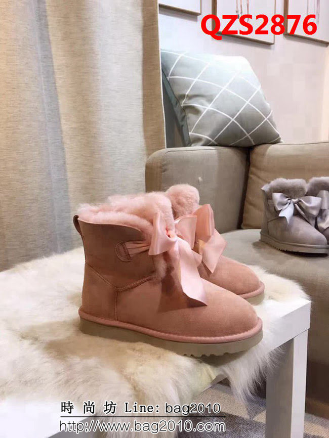 UGG 109836018秋冬 518新款 gita bow mini 絲帶蝴蝶結 短筒雪地靴 QZS2876