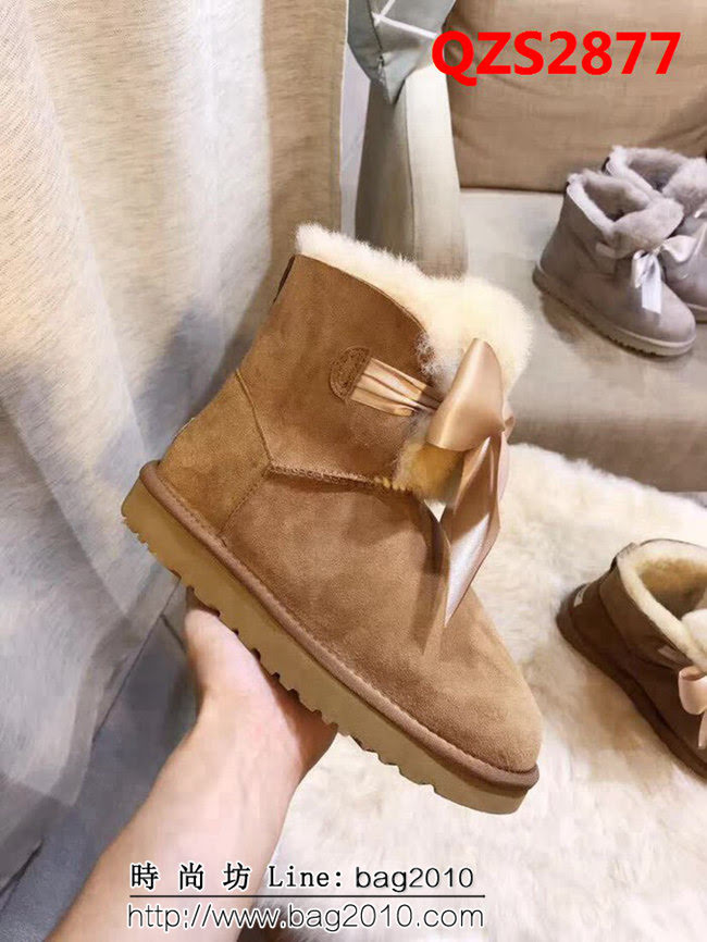 UGG 109836018秋冬 518新款 gita bow mini 絲帶蝴蝶結 短筒雪地靴 QZS2877