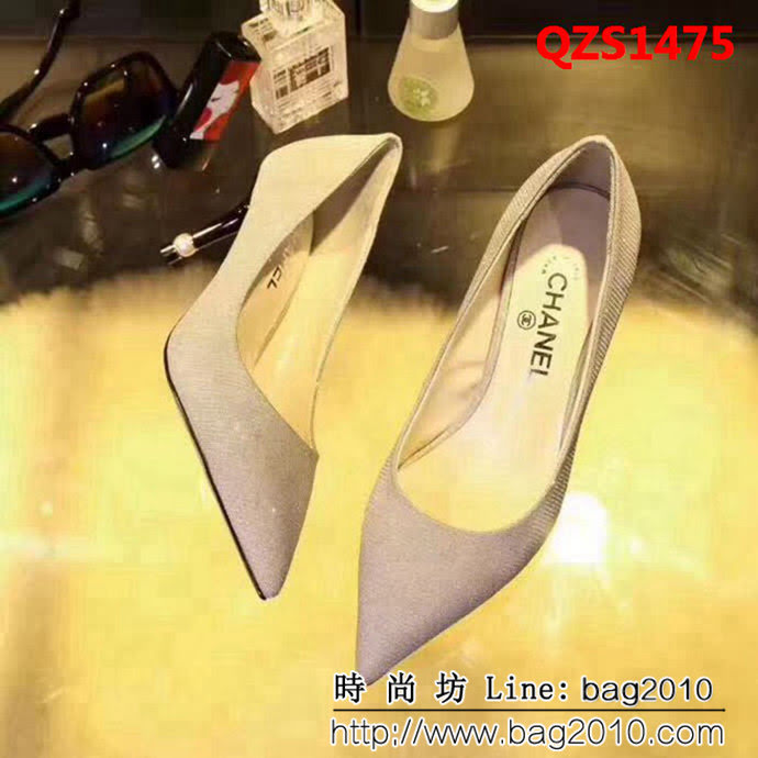 CHANEL香奈兒 18S早春新款 968進口亮片 時尚 高跟單皮鞋 QZS1475