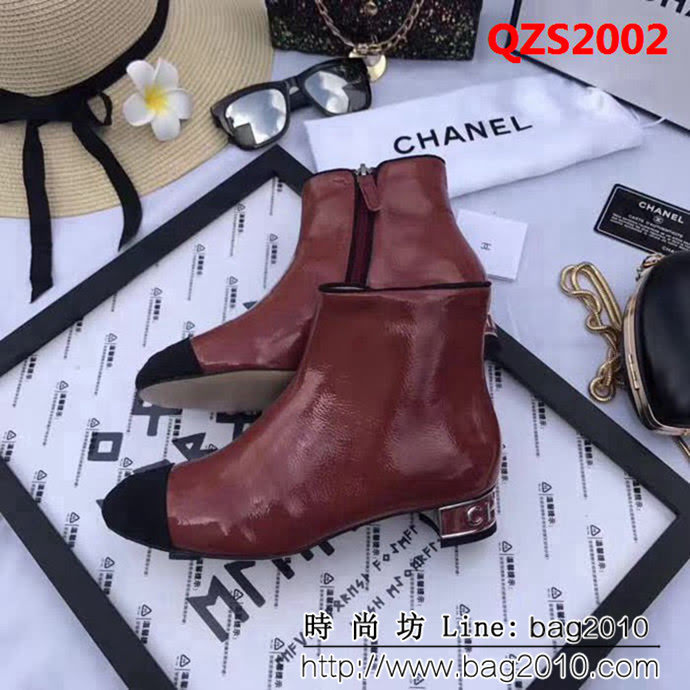 CHANEL香奈兒 官網同步 2018秋冬走秀C家 皺牛皮時尚短靴 QZS2002
