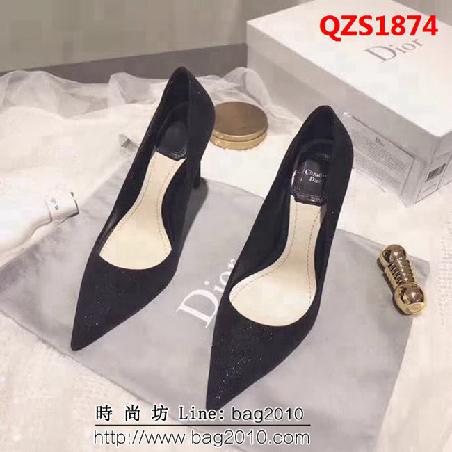 DIOR迪奧 馬蹄跟原版鞋 格利特材質 高跟鞋 QZS1874