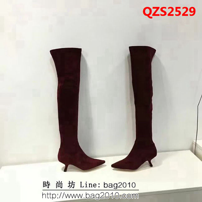 DIOR迪奧 黑色真皮絨 時尚百搭 過膝長靴 QZS2529