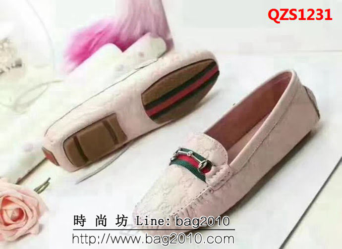 GUCCI古馳 頭層牛皮 時尚舒適 女士單皮鞋 QZS1231