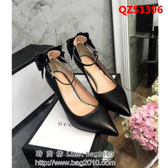 GUCCI古馳 18早春系列 代購品質 RMB古典美學皮革蝴蝶結 中跟單鞋 QZS1396