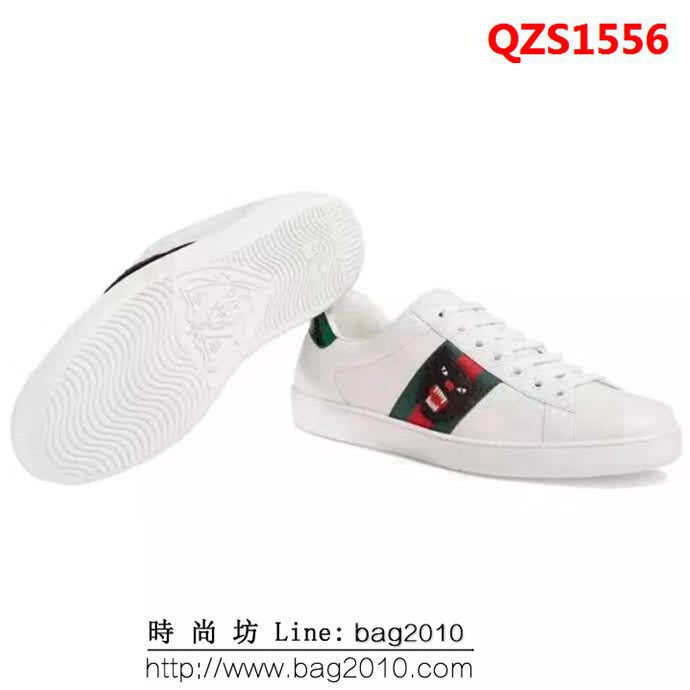 GUCCI古馳 情侶款 經典爆款 白色真皮 低幫運動休閒鞋 QZS1556