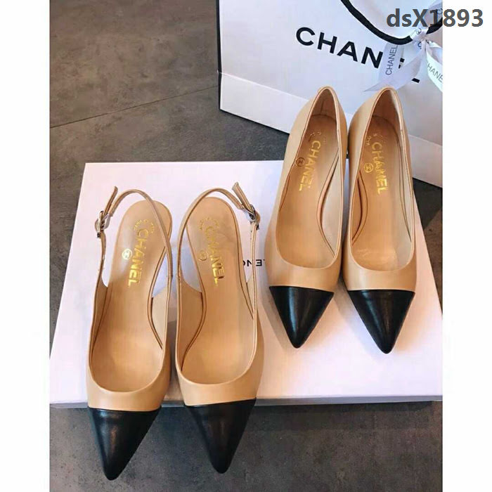 CHANEL香奈兒 2018年 尖頭新款 時尚百搭 女士細高跟鞋 義大利定制級進口羊皮面 義大利真皮大底  dsX1893