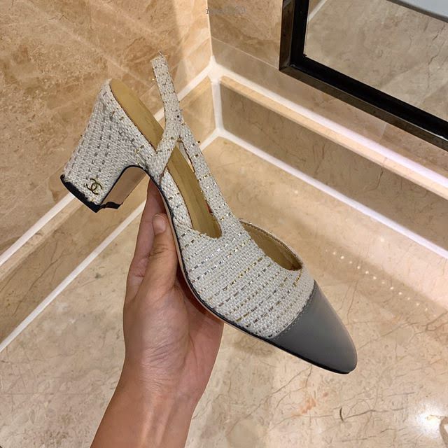 Chanel女鞋 香奈兒時尚經典涼鞋 Chanel羊皮中跟涼鞋  naq1039