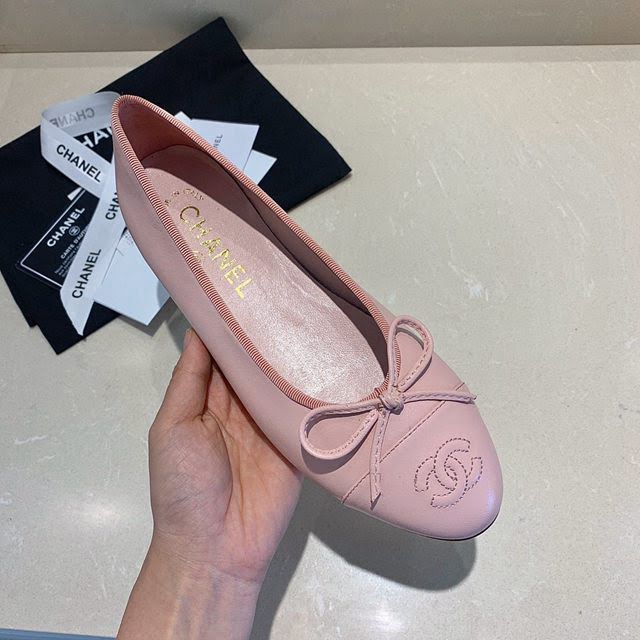 Chanel女鞋 香奈兒頂級芭蕾舞鞋 Chanel羊皮舒適平底鞋  naq1083